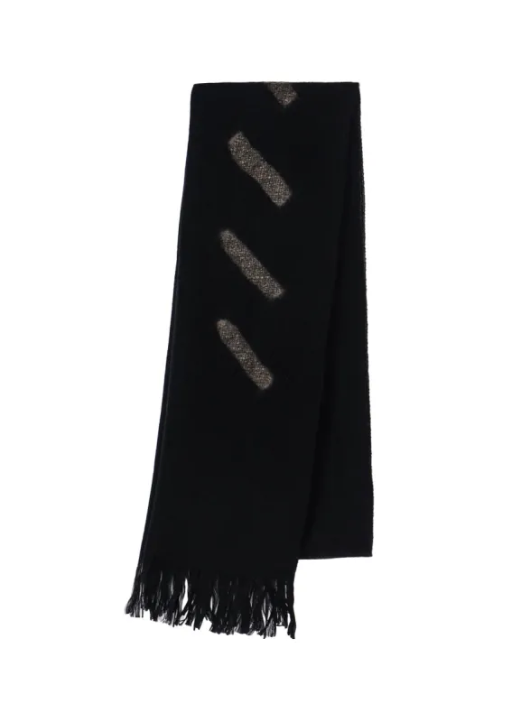 WOOL GAUZE NEEDLE STITCH SCARF sold by Yohji Yamamoto