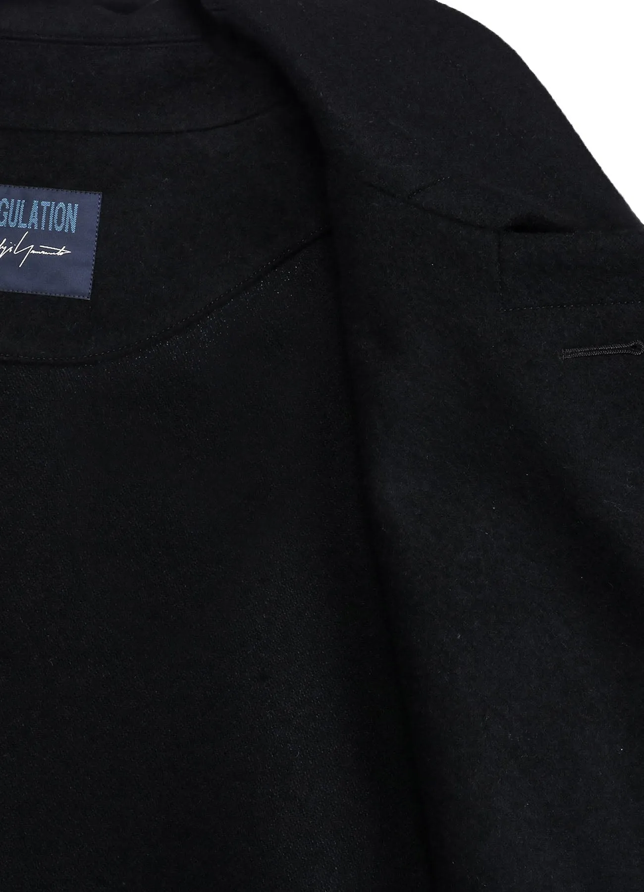 MELTON R-SIDE SLIT COAT sold by Yohji Yamamoto product image thumbnail 5