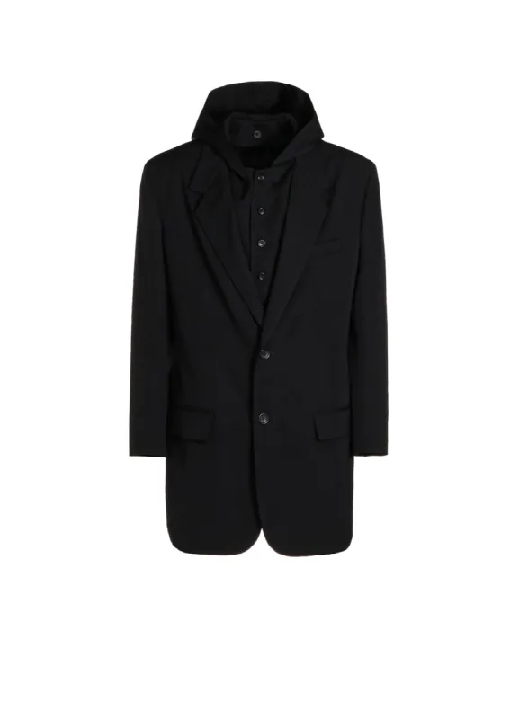 WOOL GABARDINE W HOODED JACKET sold by Yohji Yamamoto