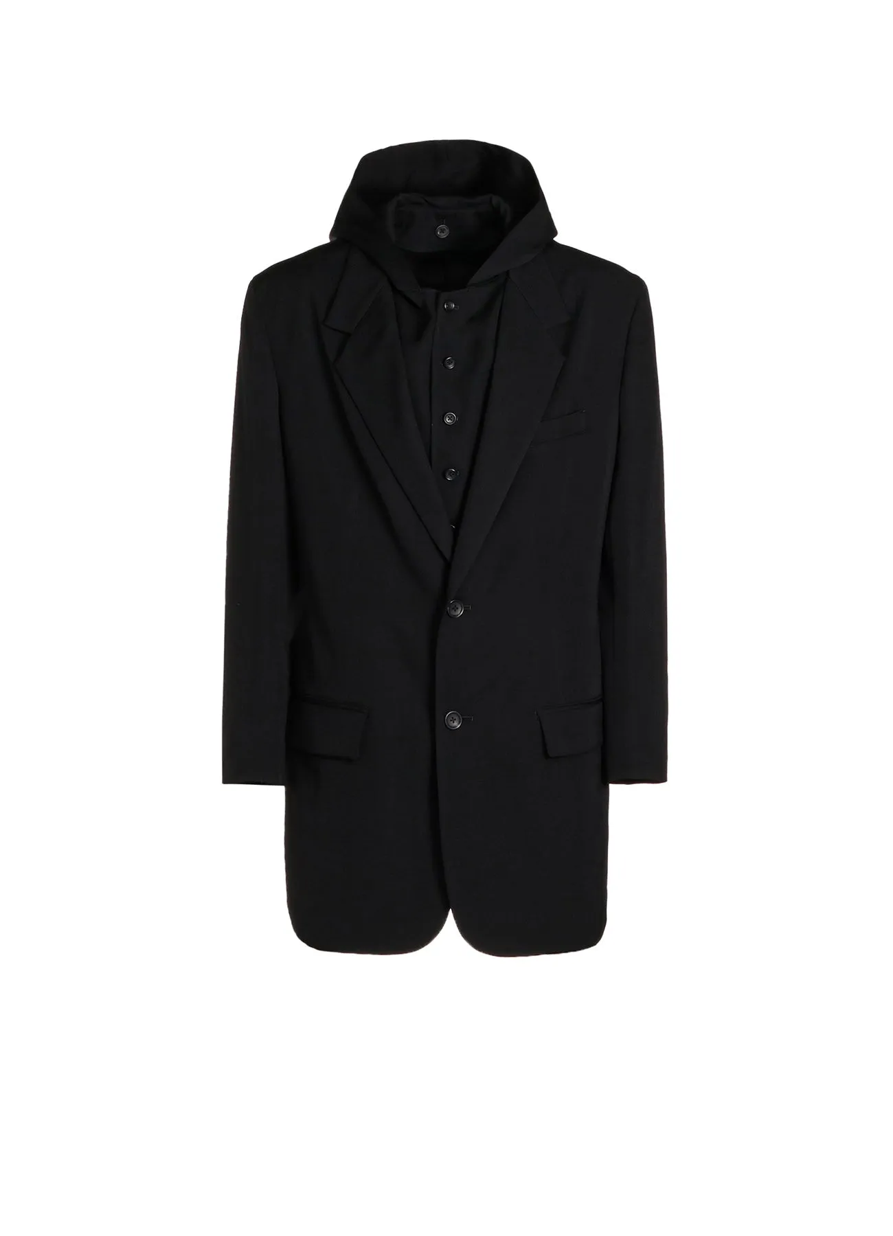 WOOL GABARDINE W HOODED JACKET sold by Yohji Yamamoto