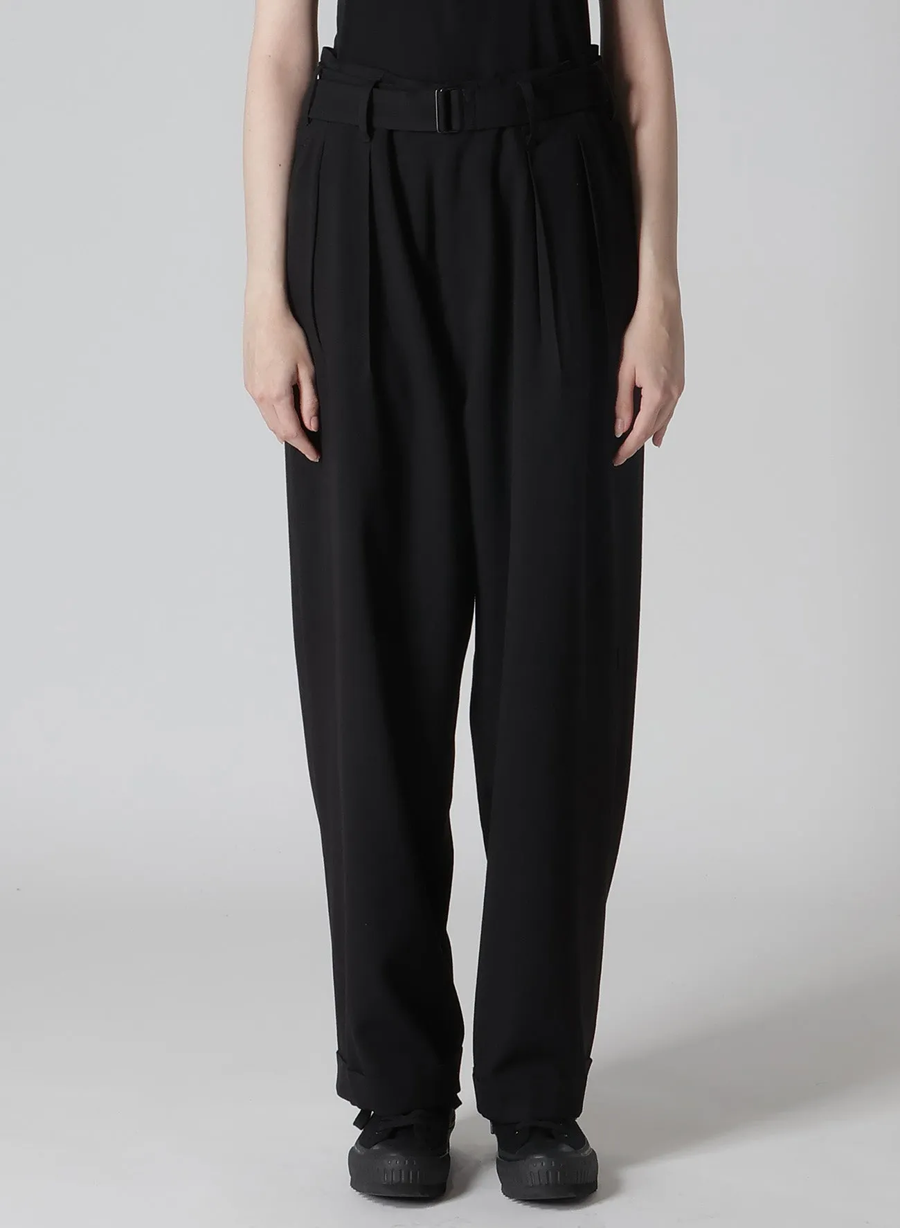 DAMAGED GABARDINE 2TUCKS PANTS sold by Yohji Yamamoto product image thumbnail 2