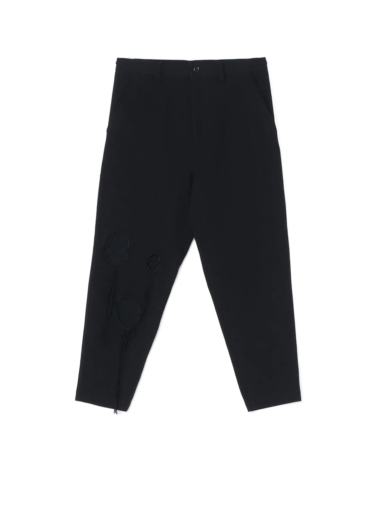 DENIM SLIM FIT PANTS WITH HOLE DETAILS sold by Yohji Yamamoto