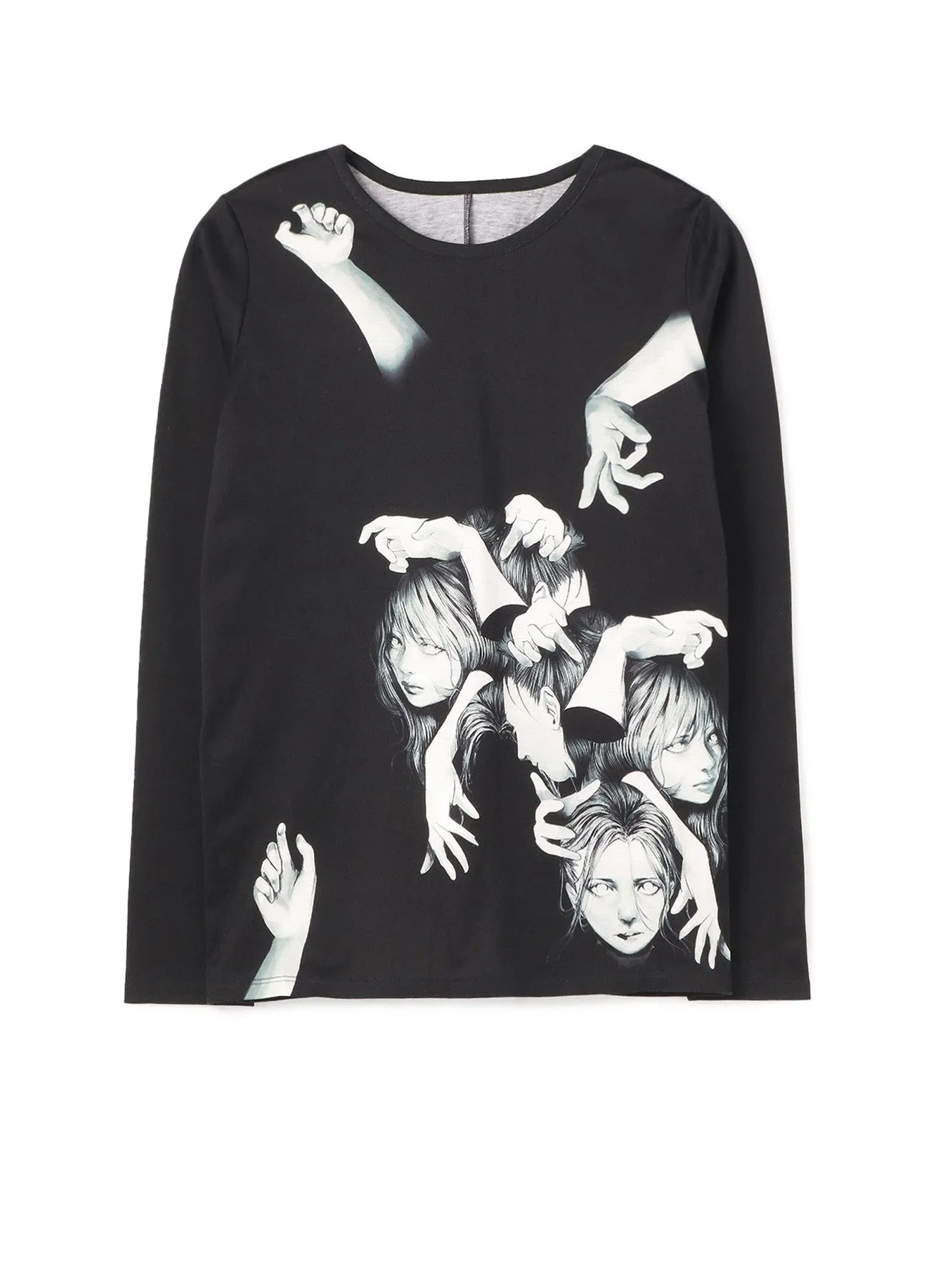 56/1 TWISTED BARE JERSEY INK INKJET PT LONG SLV sold by Yohji Yamamoto