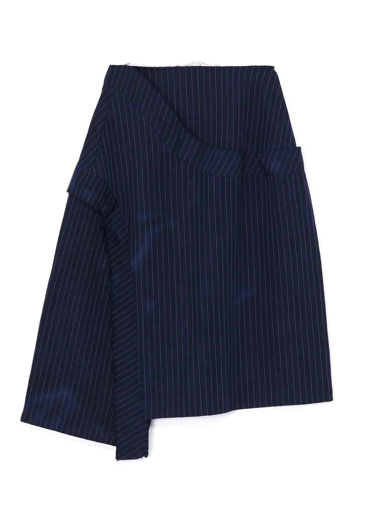 LINEN/COTTON PIN-STRIPED UNEVENLY DYED FLARED SKIRT sold by Yohji Yamamoto product image thumbnail 2