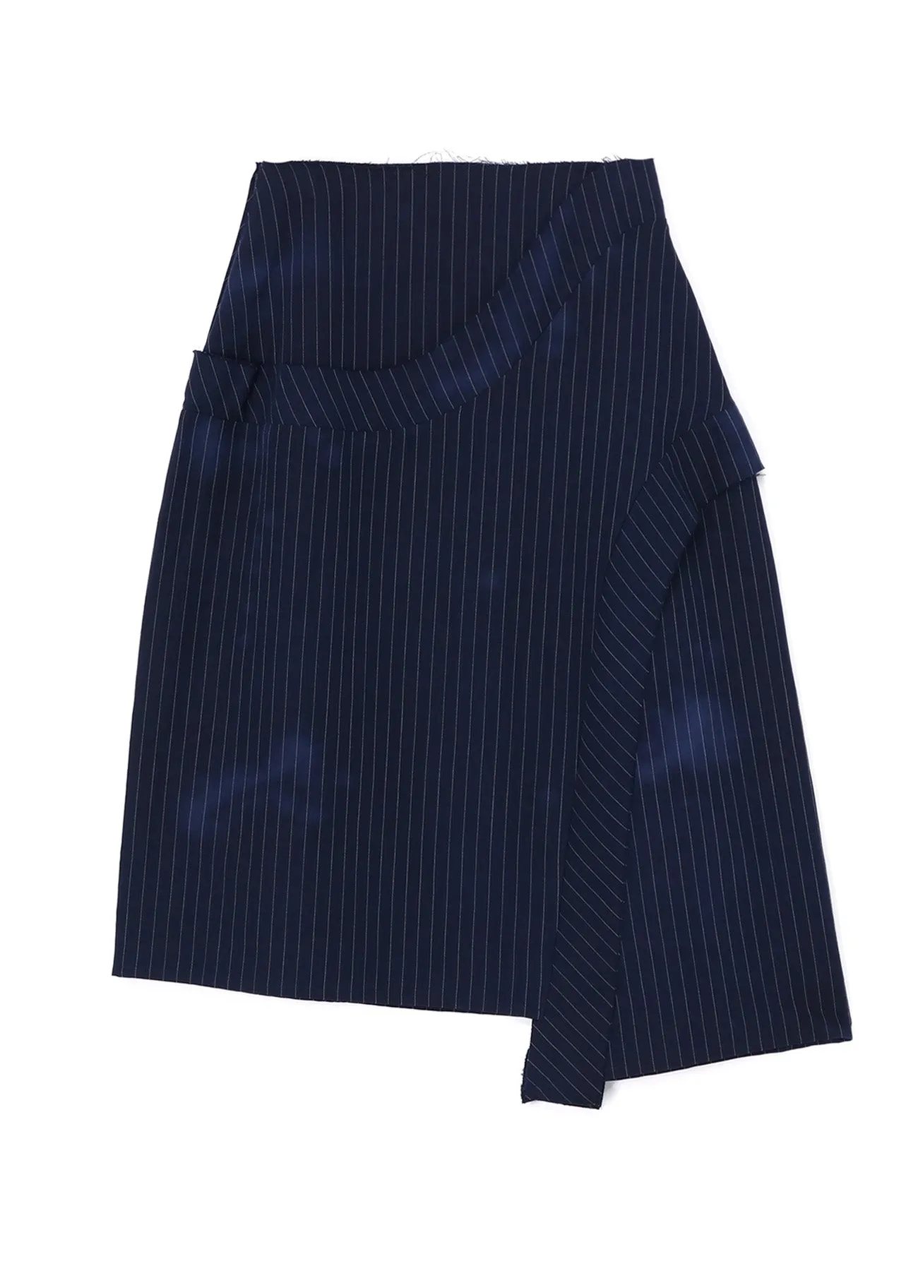 LINEN/COTTON PIN-STRIPED UNEVENLY DYED FLARED SKIRT sold by Yohji Yamamoto product image thumbnail 3