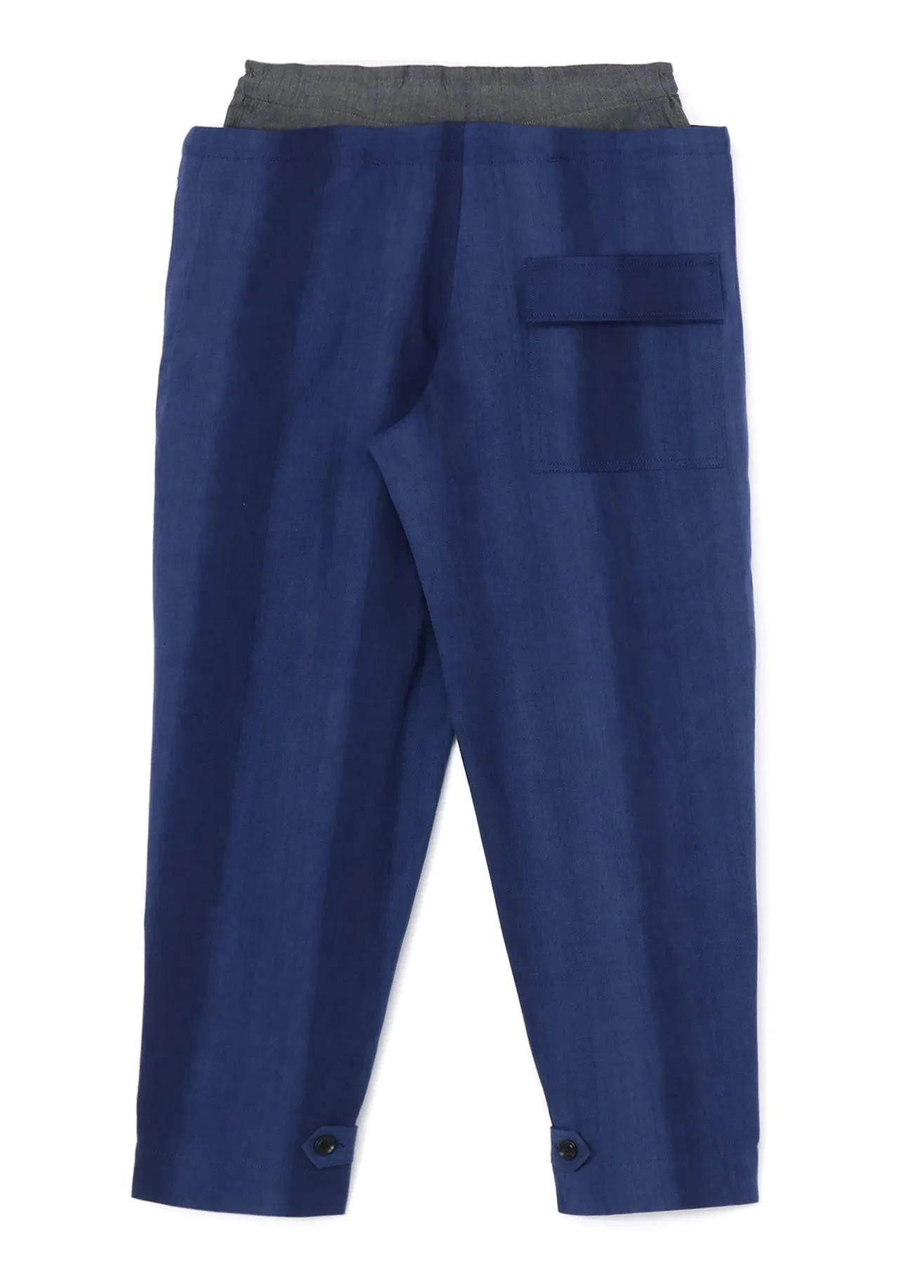 MULTI STRIPED DOBBY FABRIC UNEVENLY DYED DOUBLE LAYERED PANTS sold by Yohji Yamamoto product image thumbnail 3