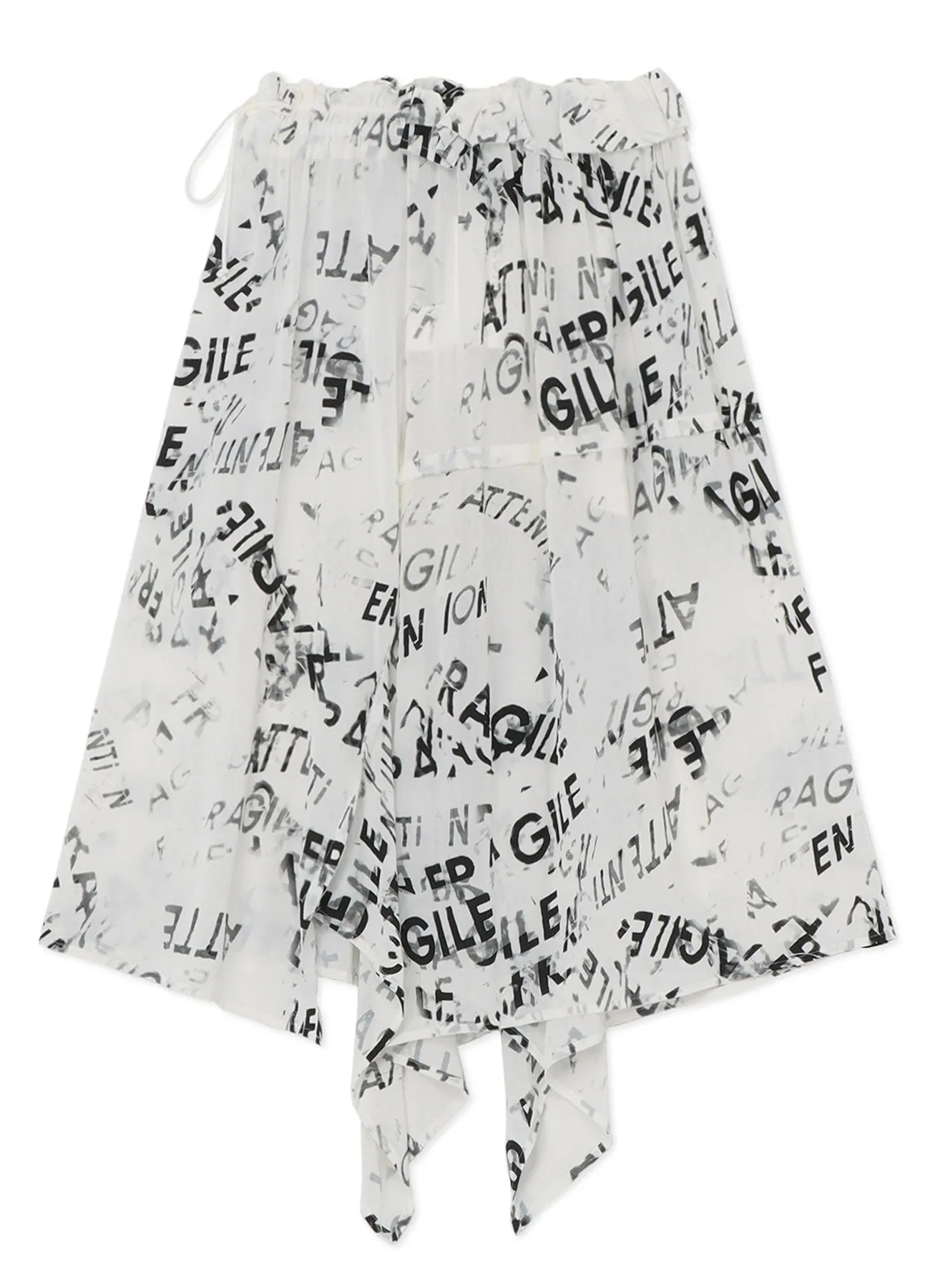 RAYON GEORGETTE ASYMMETRIC SKIRT sold by Yohji Yamamoto product image thumbnail 3