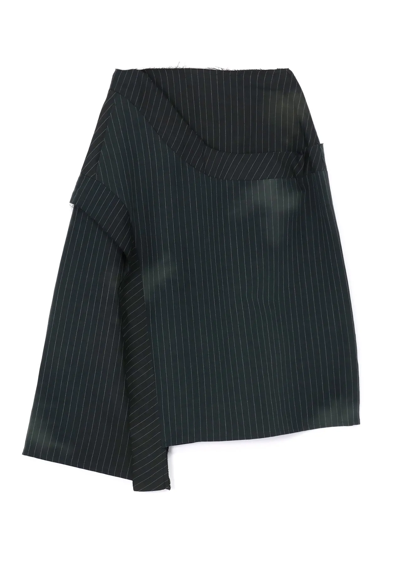 LINEN/COTTON PIN-STRIPED UNEVENLY DYED FLARED SKIRT sold by Yohji Yamamoto product image thumbnail 2