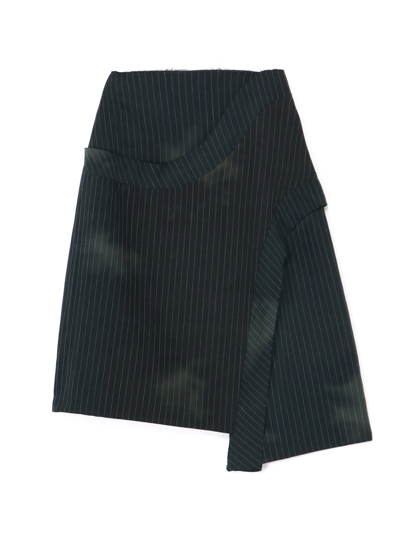 LINEN/COTTON PIN-STRIPED UNEVENLY DYED FLARED SKIRT sold by Yohji Yamamoto product image thumbnail 3