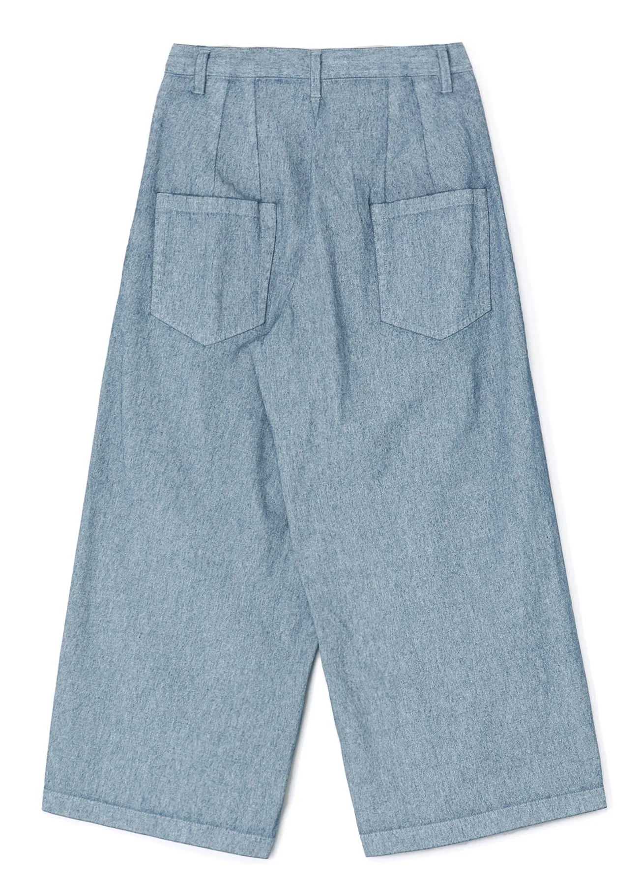 WHITE PIGMENT COATED DENIM PLEATED WIDE PANTS sold by Yohji Yamamoto product image thumbnail 3