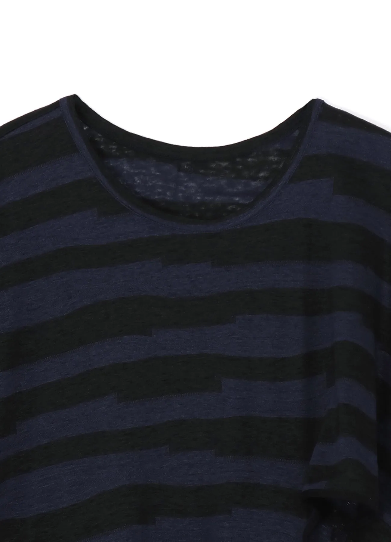 STRIPED FRENCH SLEEVE T-SHIRT WITH LEFT SLASH sold by Yohji Yamamoto product image thumbnail 4