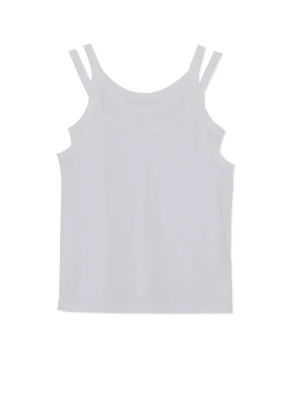 COTTON PLAIN STITCH DOUBLE LAYERED CAMISOLE sold by Yohji Yamamoto