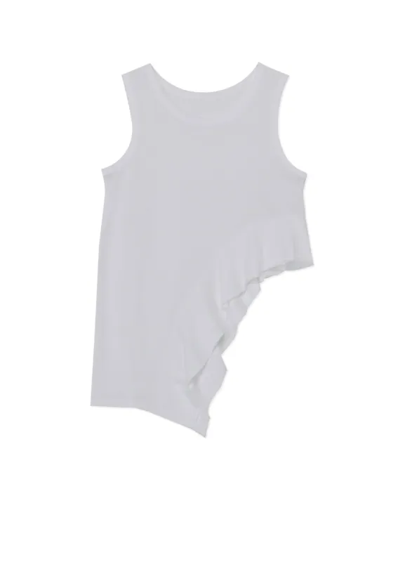 COTTON PLAIN STITCH ASYMMETRIC VEST WITH RUFFLED HEM sold by Yohji Yamamoto