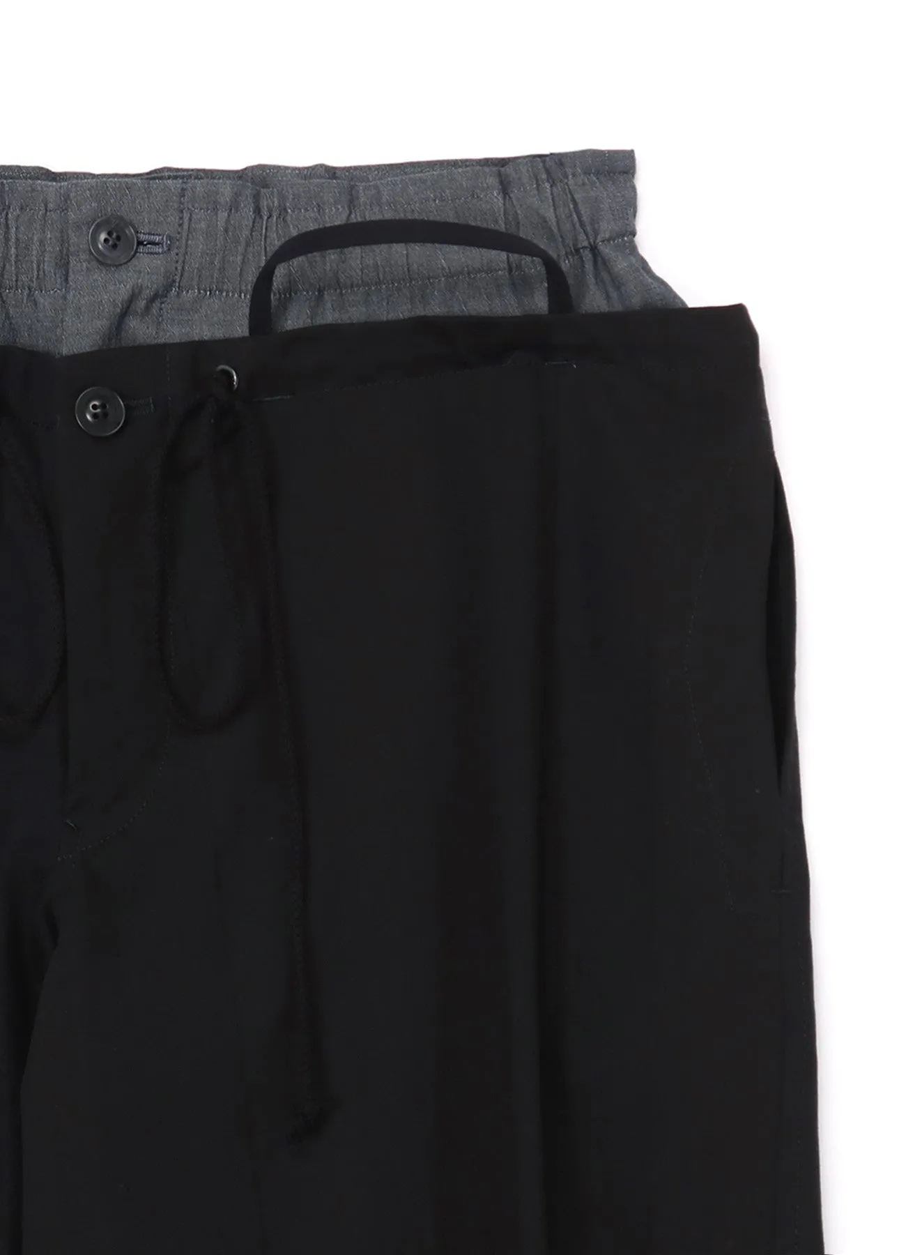 MULTI STRIPED DOBBY FABRIC UNEVENLY DYED DOUBLE LAYERED PANTS sold by Yohji Yamamoto product image thumbnail 4