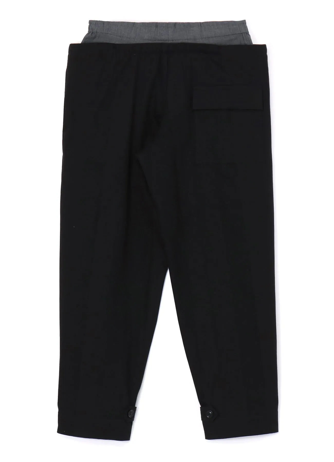 MULTI STRIPED DOBBY FABRIC UNEVENLY DYED DOUBLE LAYERED PANTS sold by Yohji Yamamoto product image thumbnail 3