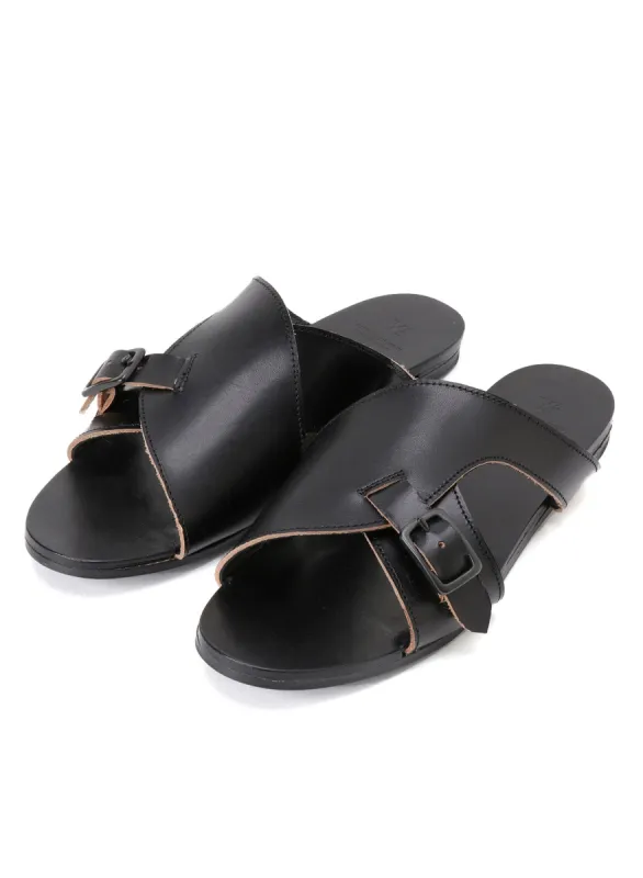 SEMI GLOSS TANNED LEATHER FLAT SANDALS sold by Yohji Yamamoto