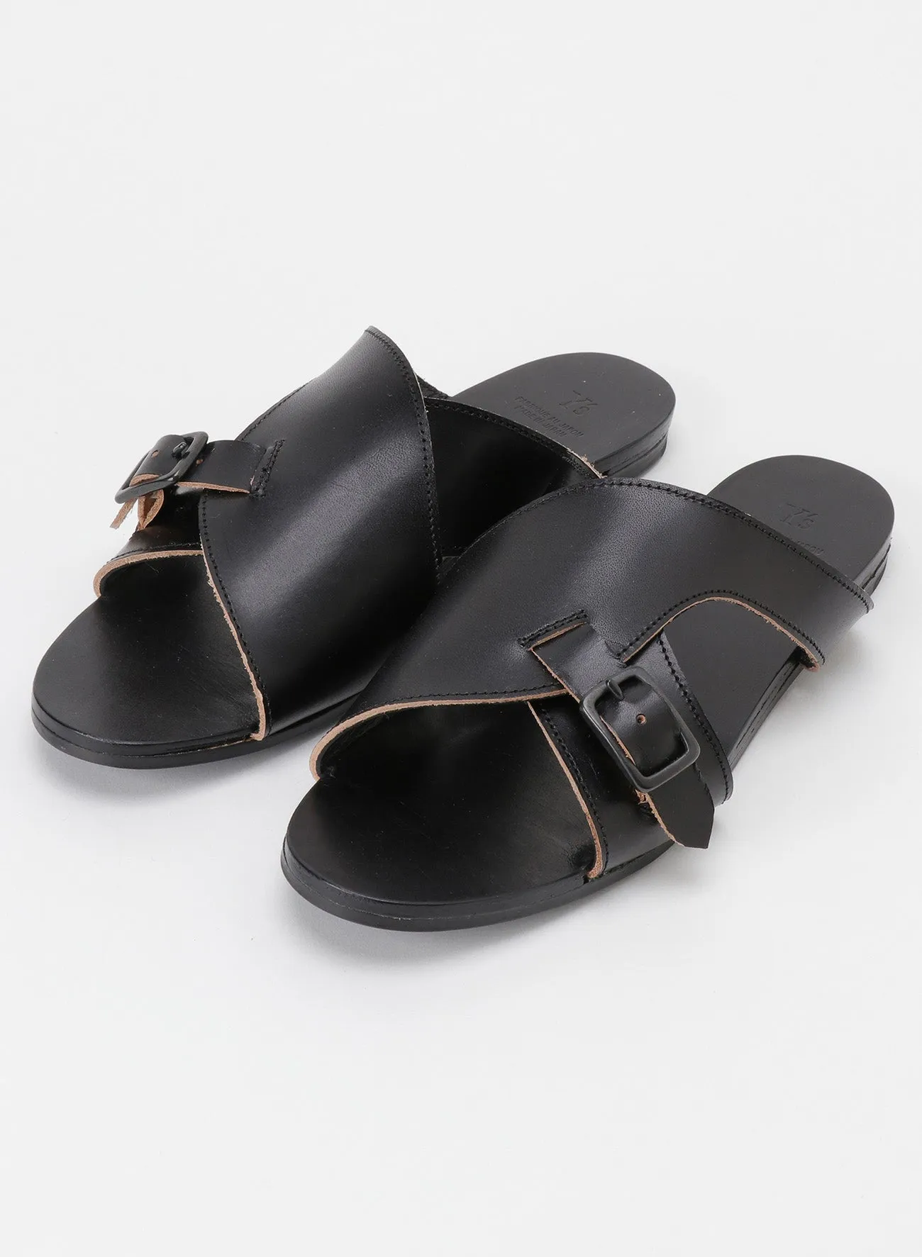 SEMI GLOSS TANNED LEATHER FLAT SANDALS sold by Yohji Yamamoto product image thumbnail 2