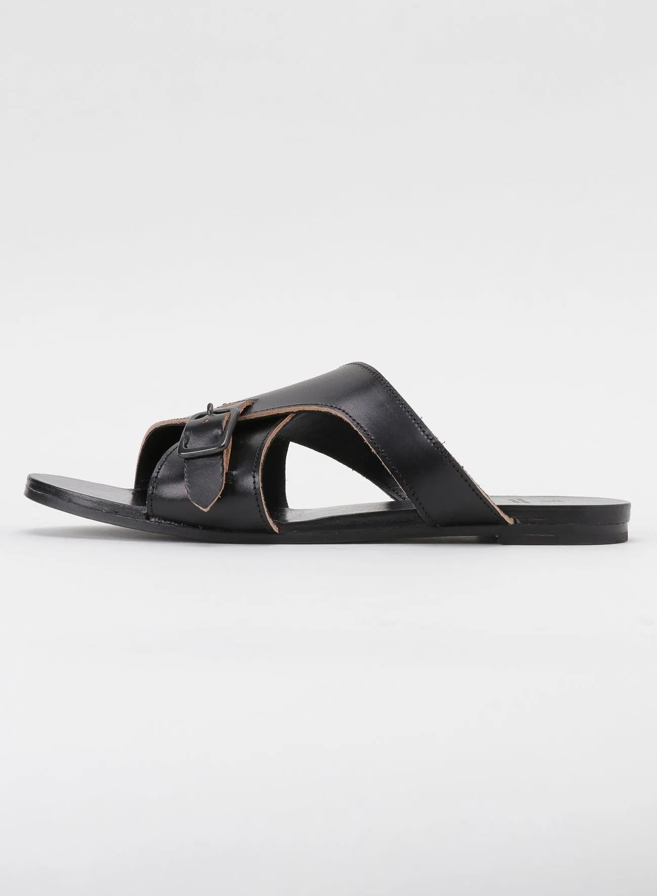 SEMI GLOSS TANNED LEATHER FLAT SANDALS sold by Yohji Yamamoto product image thumbnail 3