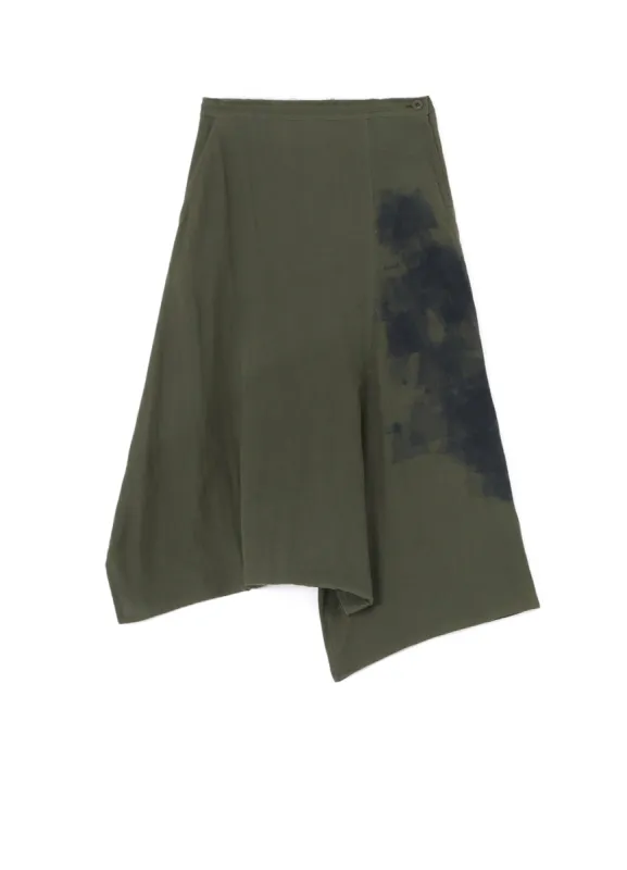 COTTON DOUBLE GAUZE BLURED NET PRINT WAIST STRING ASYMMETRY PANTS made by Yohji Yamamoto