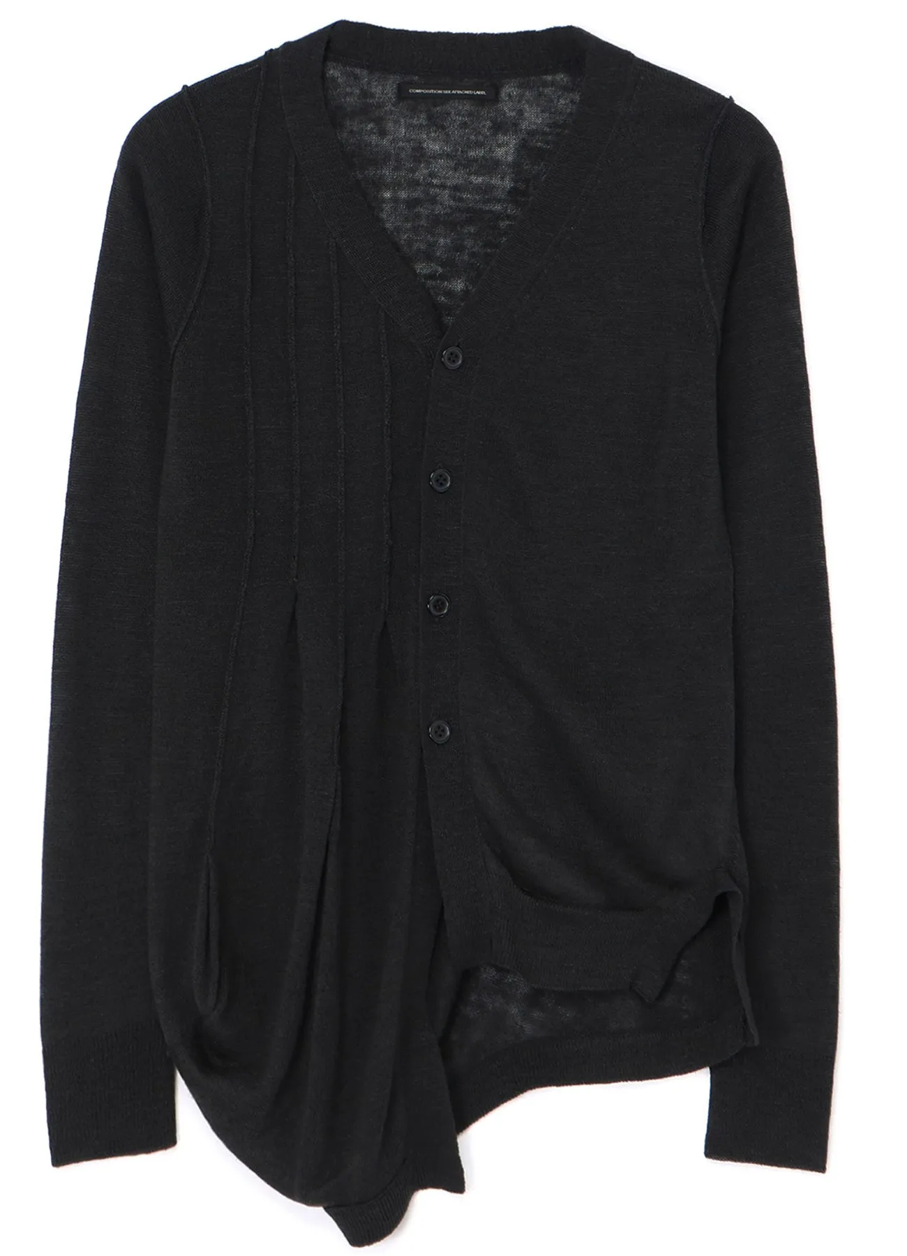 PLAIN STITCH CARDIGAN WITH RANDOM PLEATS sold by Yohji Yamamoto product image thumbnail 2