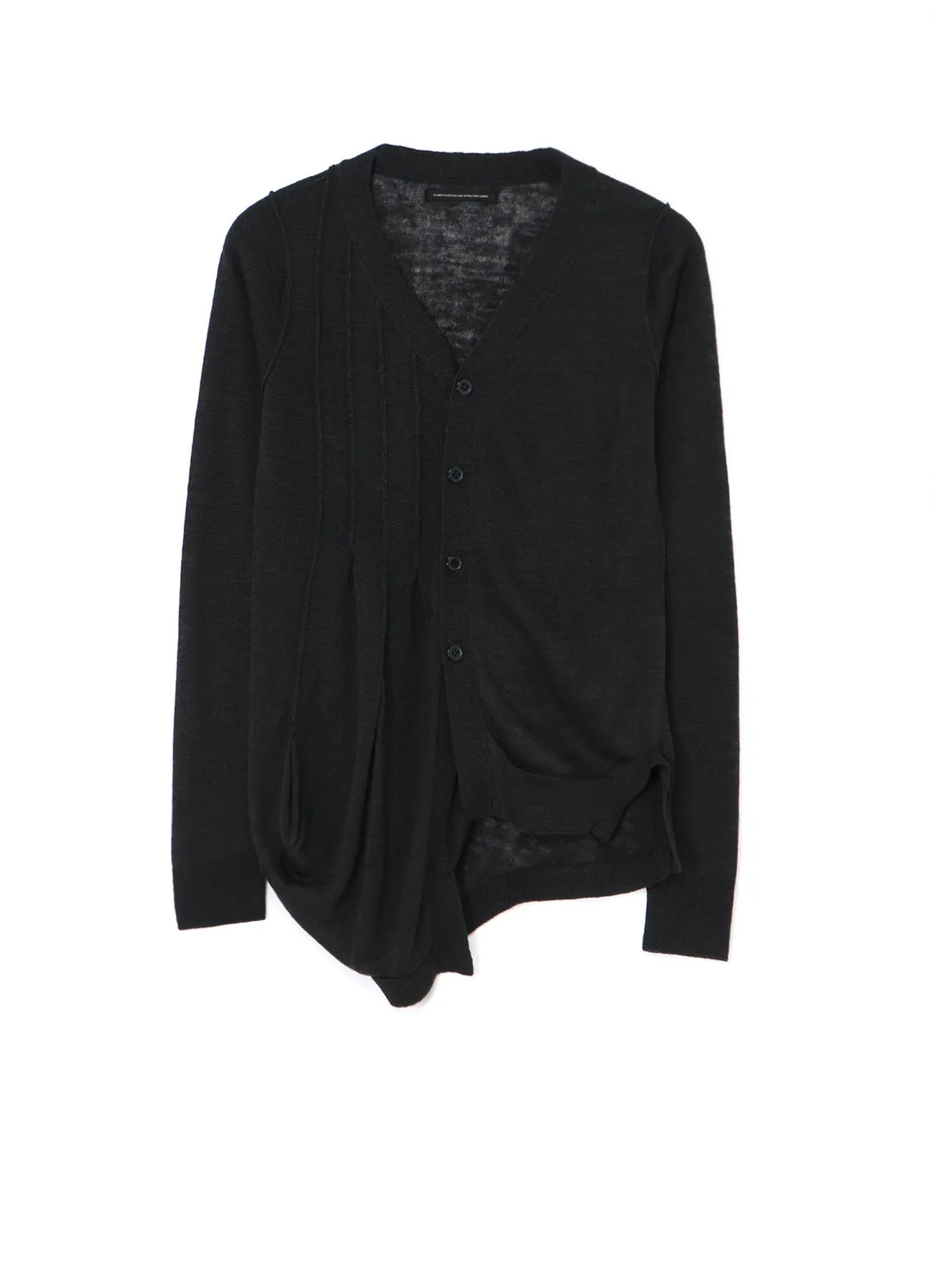 PLAIN STITCH CARDIGAN WITH RANDOM PLEATS sold by Yohji Yamamoto