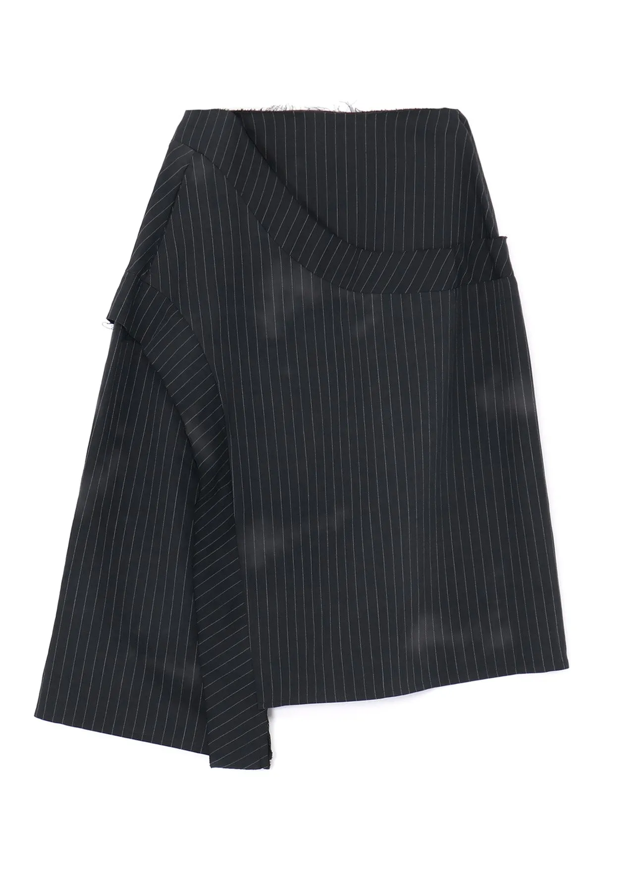 LINEN/COTTON PIN-STRIPED UNEVENLY DYED FLARED SKIRT sold by Yohji Yamamoto product image thumbnail 2