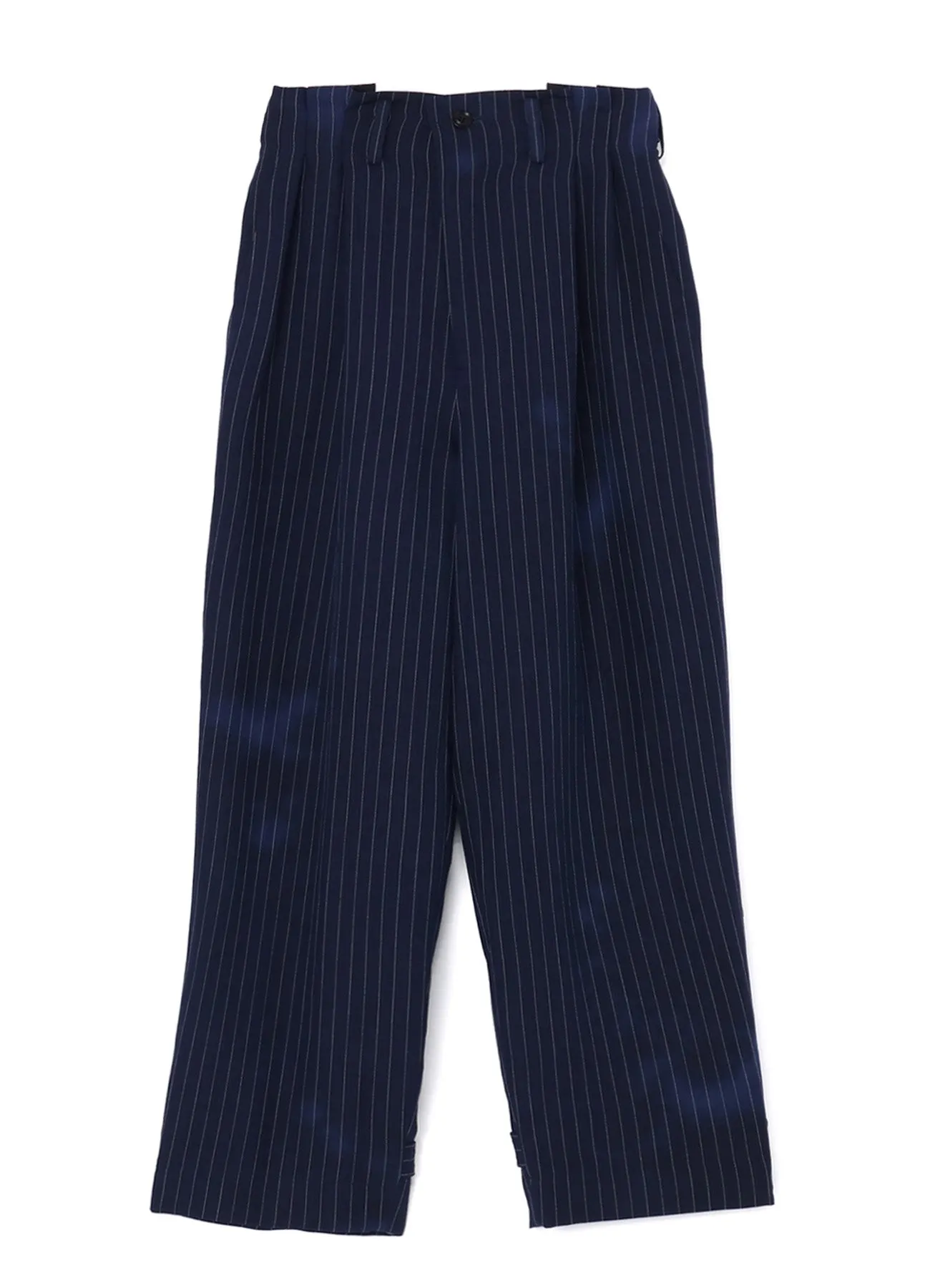 LINEN/COTTON PIN-STRIPE UNEVENLY DYED 2 PLEAT PANTS sold by Yohji Yamamoto product image thumbnail 2