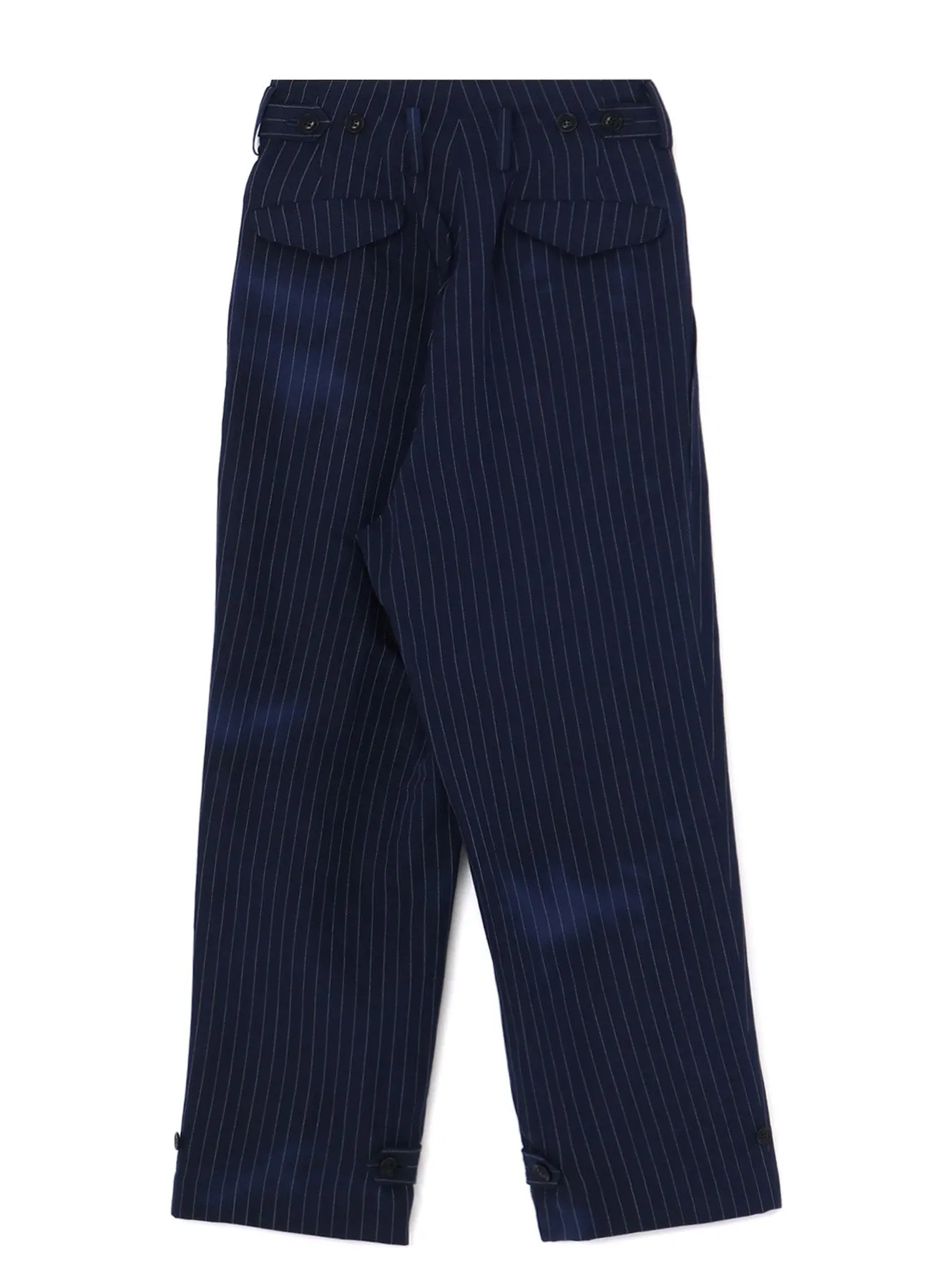 LINEN/COTTON PIN-STRIPE UNEVENLY DYED 2 PLEAT PANTS sold by Yohji Yamamoto product image thumbnail 3