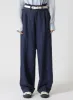 LINEN/COTTON PIN-STRIPE UNEVENLY DYED 2 PLEAT PANTS sold by Yohji Yamamoto