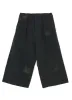 LINEN/COTTON PIN-STRIPED UNEVENLY DYED WIDE LEG PLEATED PANTS sold by Yohji Yamamoto