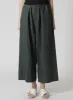 LINEN/COTTON PIN-STRIPED UNEVENLY DYED WIDE LEG PLEATED PANTS sold by Yohji Yamamoto