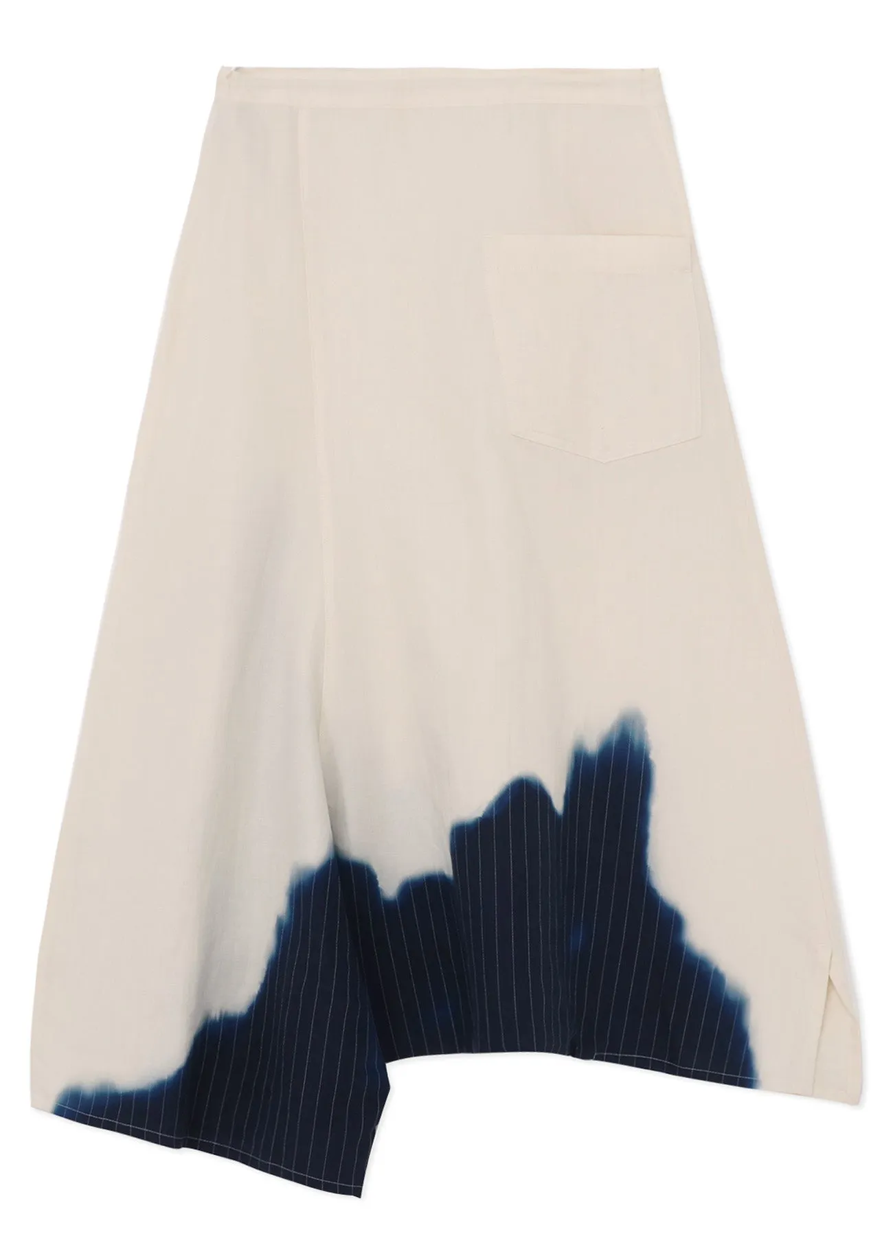 LINEN/COTTON ASYMMETRIC DRAWSTRING PANTS WITH PARTIAL PINSTRIPE PATTERN sold by Yohji Yamamoto product image thumbnail 3