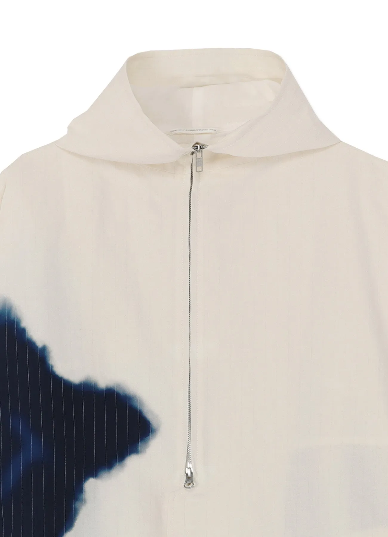 LINEN/COTTON HOODED COAT WITH PARTIAL PINSTRIPE PATTERN sold by Yohji Yamamoto product image thumbnail 4