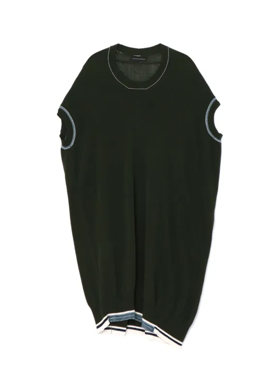HIGH-TWIST PLAIN STITCH SLEEVELESS PULLOVER sold by Yohji Yamamoto
