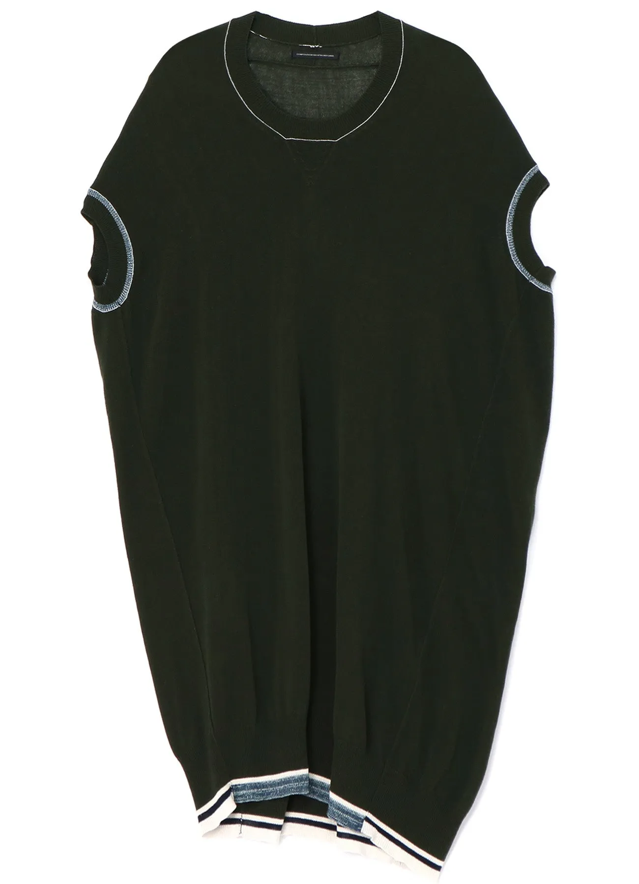 HIGH-TWIST PLAIN STITCH SLEEVELESS PULLOVER sold by Yohji Yamamoto product image thumbnail 2