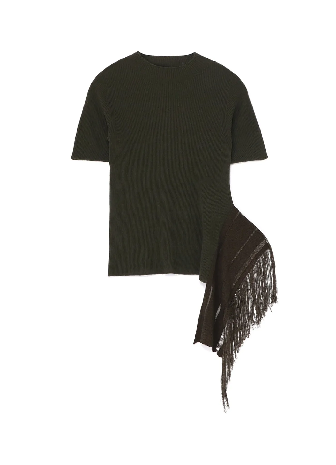 WHOLEGARMENT RIB FRINGE SHORT SLEEVE sold by Yohji Yamamoto