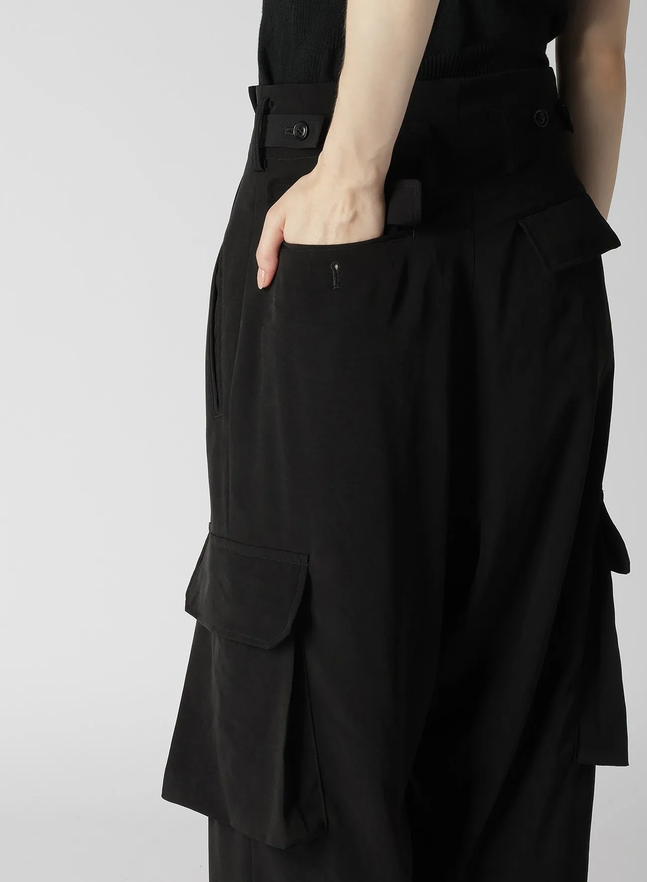 CREPE de CHINE CARGO PANTS sold by Yohji Yamamoto product image thumbnail 5
