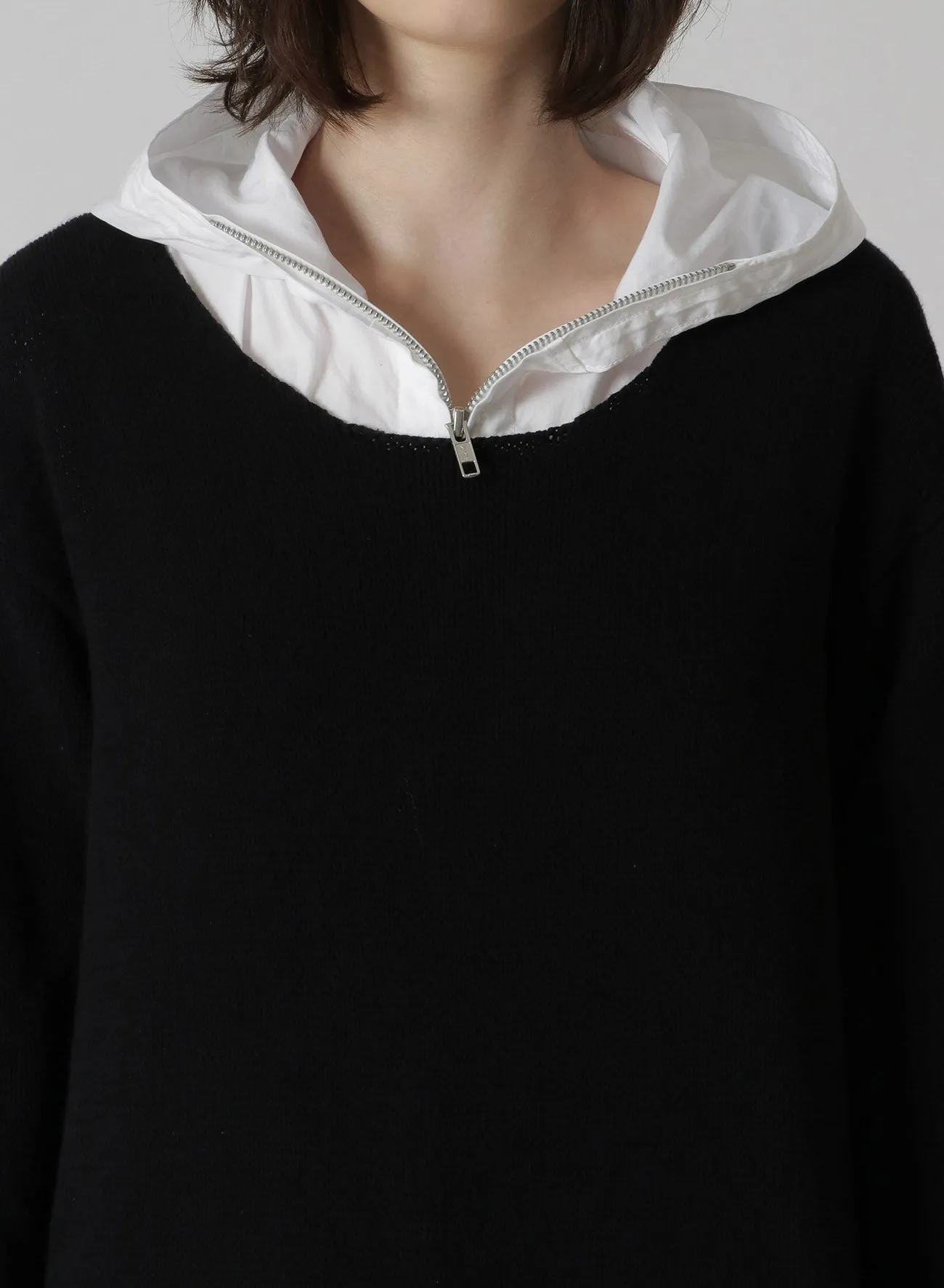 COTTON ACRYLIC INTARSIA JACQUARD PLAIN STITCH SKELETON PULLOVER sold by Yohji Yamamoto product image thumbnail 5