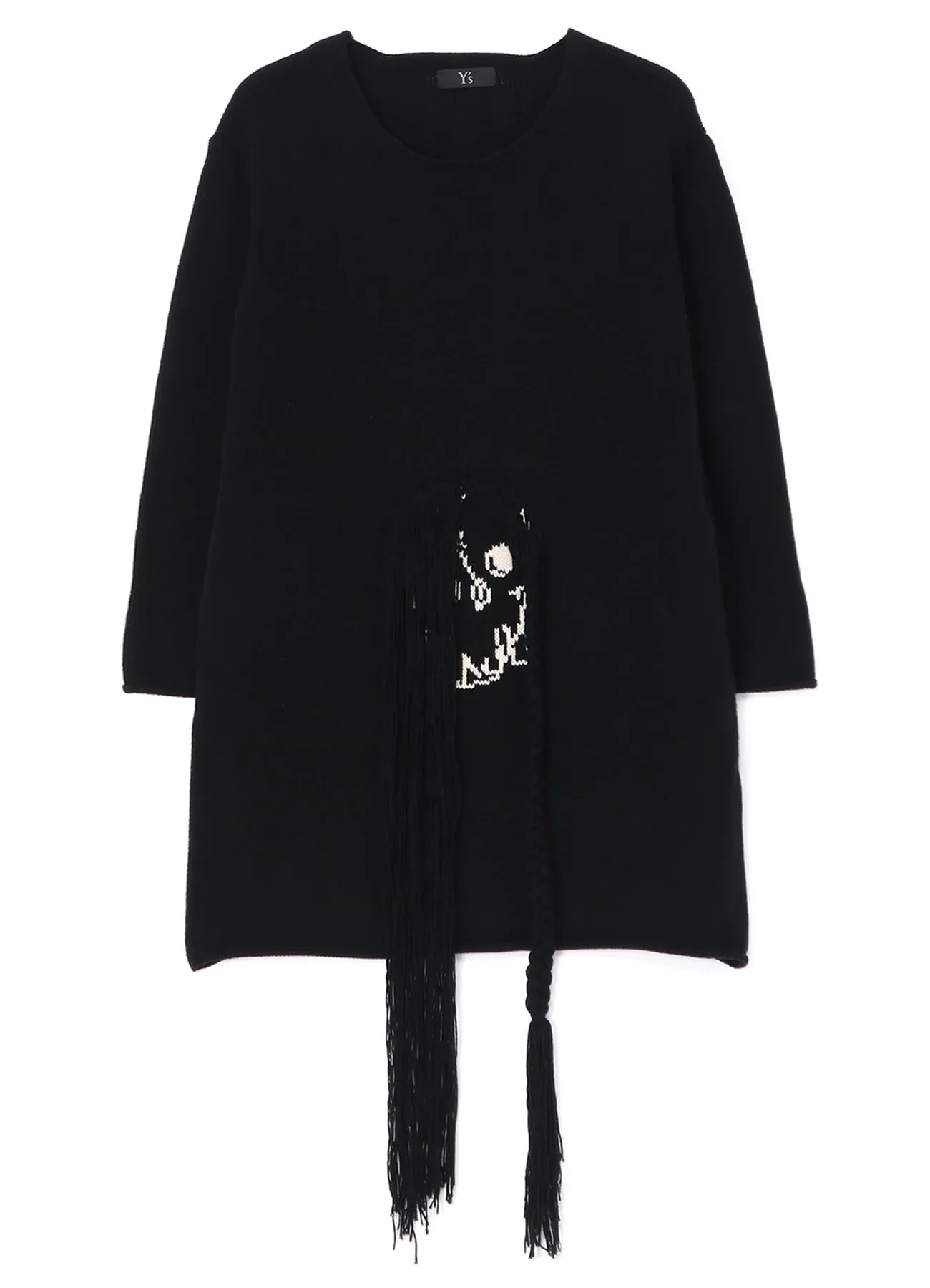 COTTON ACRYLIC INTARSIA JACQUARD PLAIN STITCH SKELETON PULLOVER sold by Yohji Yamamoto product image thumbnail 2