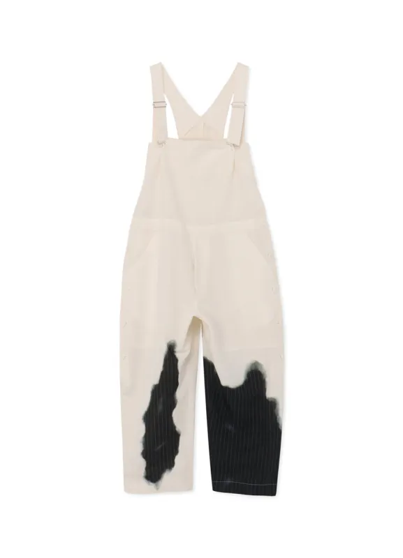 LINEN/COTTON OVERALLS WITH PARTIAL PINSTRIPE PATTERN sold by Yohji Yamamoto