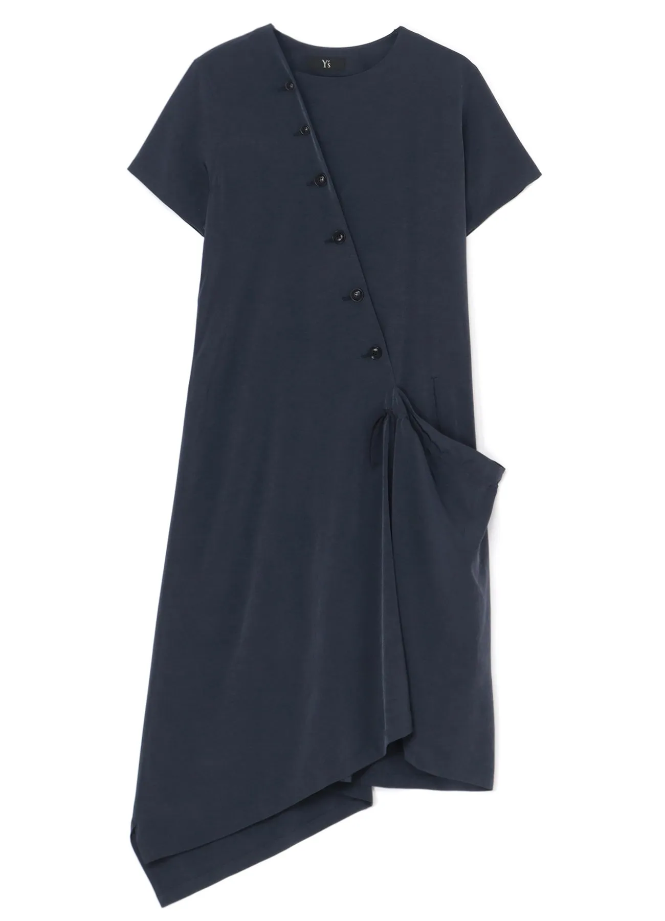 CREPE de CHINE HALF SLEEVE DRAPED DRESS sold by Yohji Yamamoto product image thumbnail 2
