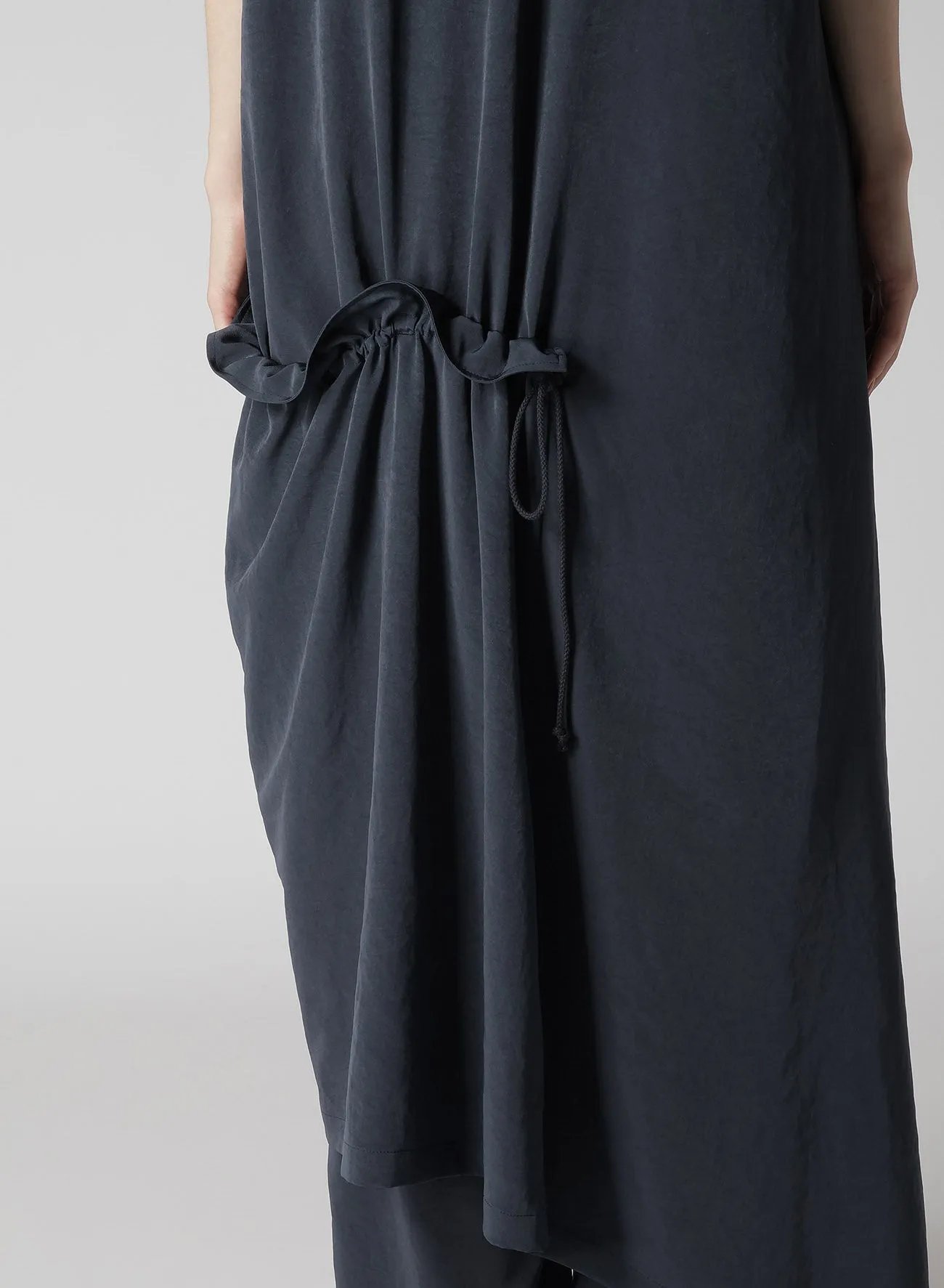 CREPE de CHINE HALF SLEEVE DRAPED DRESS sold by Yohji Yamamoto product image thumbnail 5