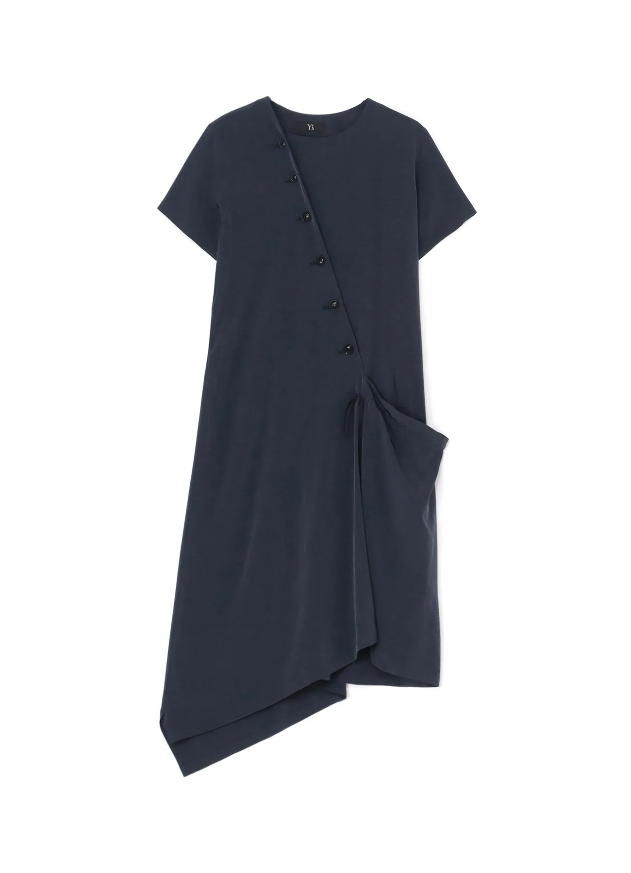 CREPE de CHINE HALF SLEEVE DRAPED DRESS sold by Yohji Yamamoto