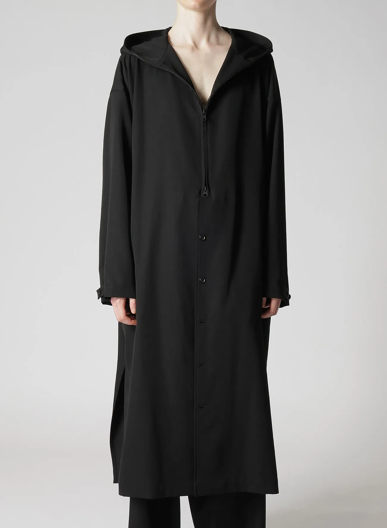 WOOL GABARDINE HOODIE COAT sold by Yohji Yamamoto product image thumbnail 5