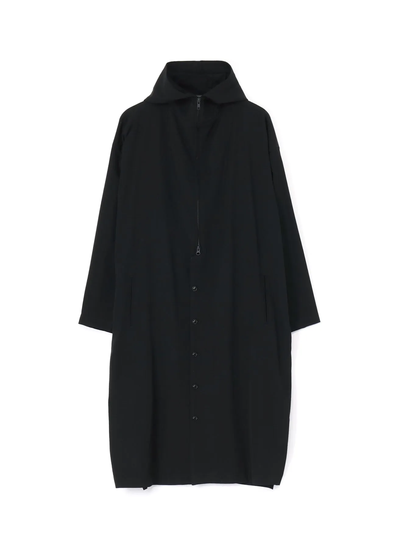 WOOL GABARDINE HOODIE COAT sold by Yohji Yamamoto