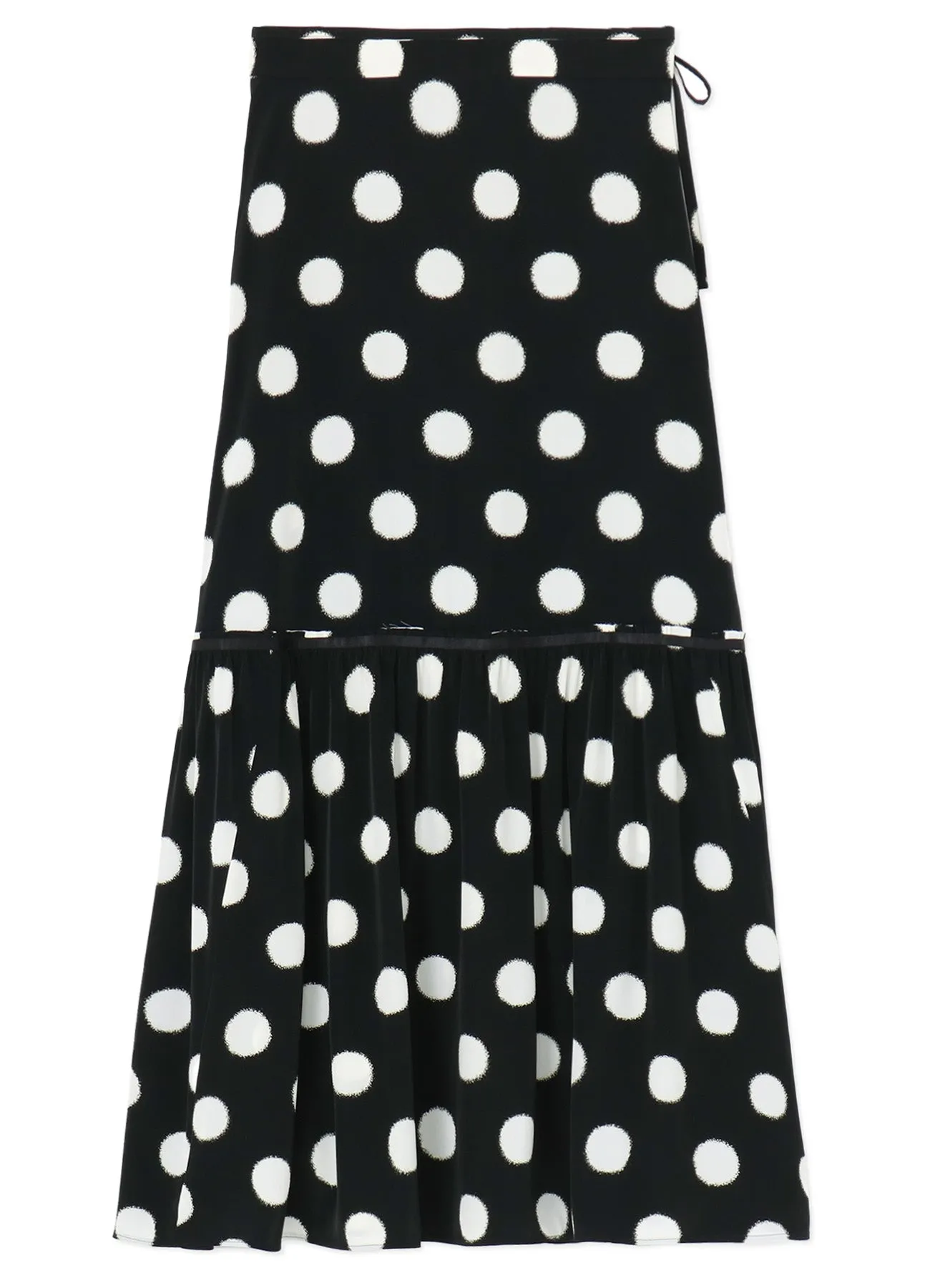 SMALL POLKA DOT CRAPE DE CHINE TEARED SKIRT sold by Yohji Yamamoto product image thumbnail 3