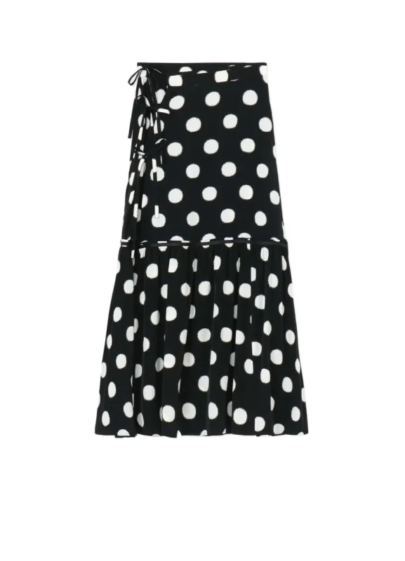 SMALL POLKA DOT CRAPE DE CHINE TEARED SKIRT sold by Yohji Yamamoto