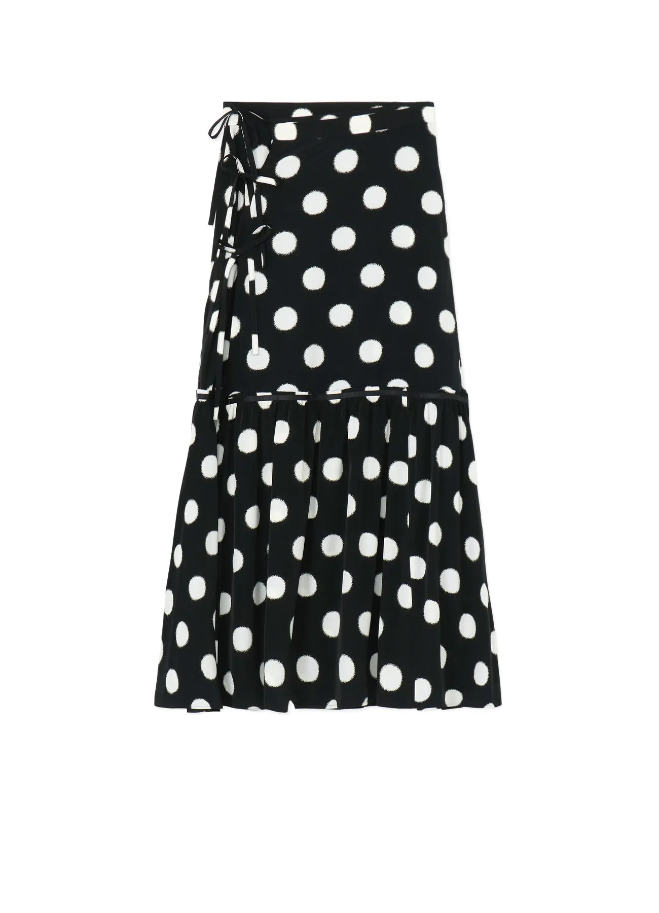 SMALL POLKA DOT CRAPE DE CHINE TEARED SKIRT sold by Yohji Yamamoto