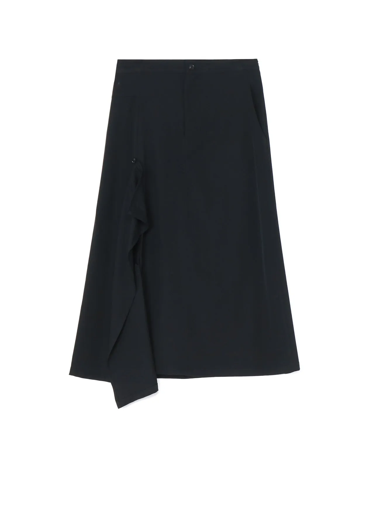 WOOL GABARDINE RIGHT SIDE FLAP SKIRT sold by Yohji Yamamoto