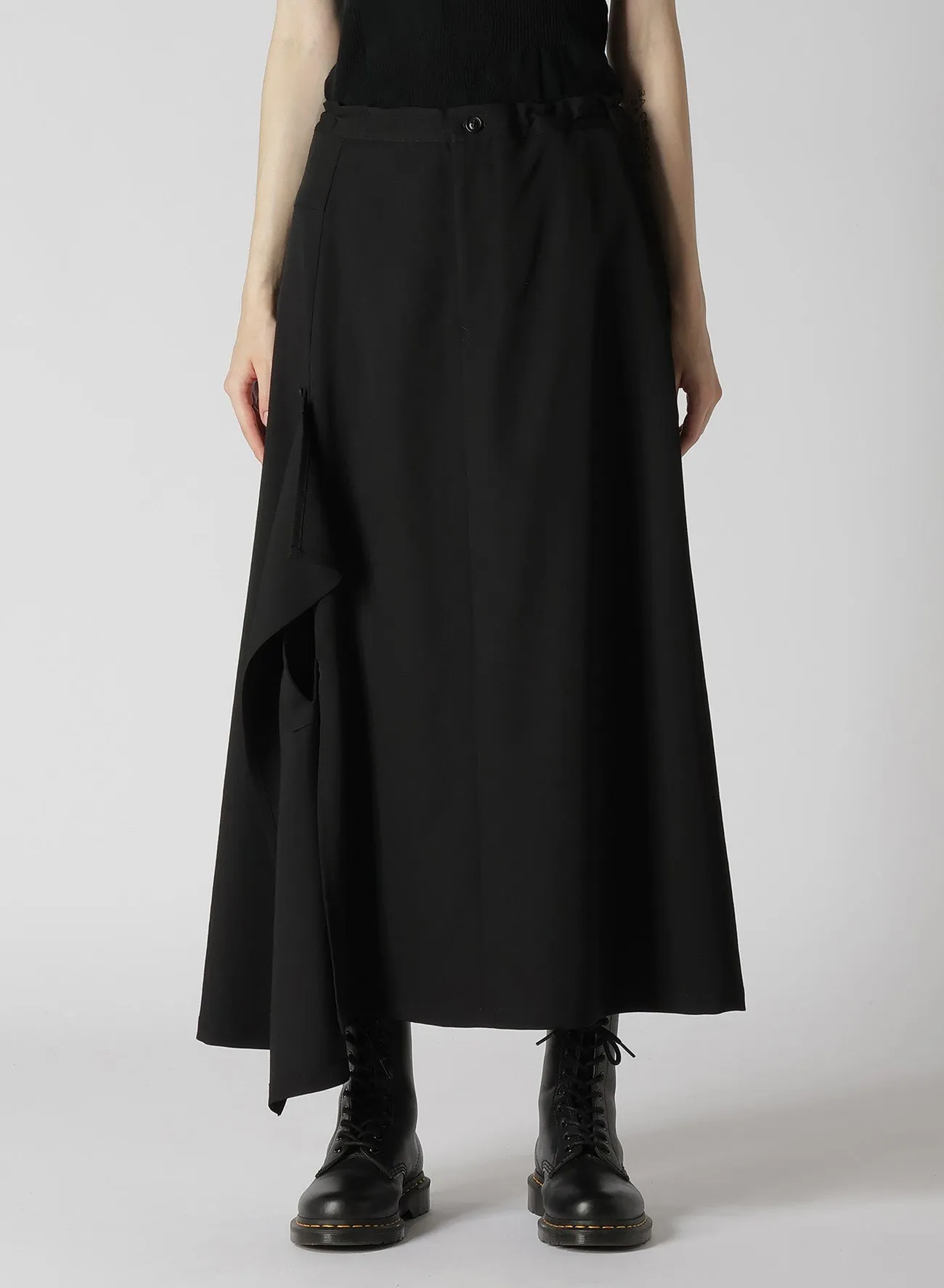 WOOL GABARDINE RIGHT SIDE FLAP SKIRT sold by Yohji Yamamoto product image thumbnail 4